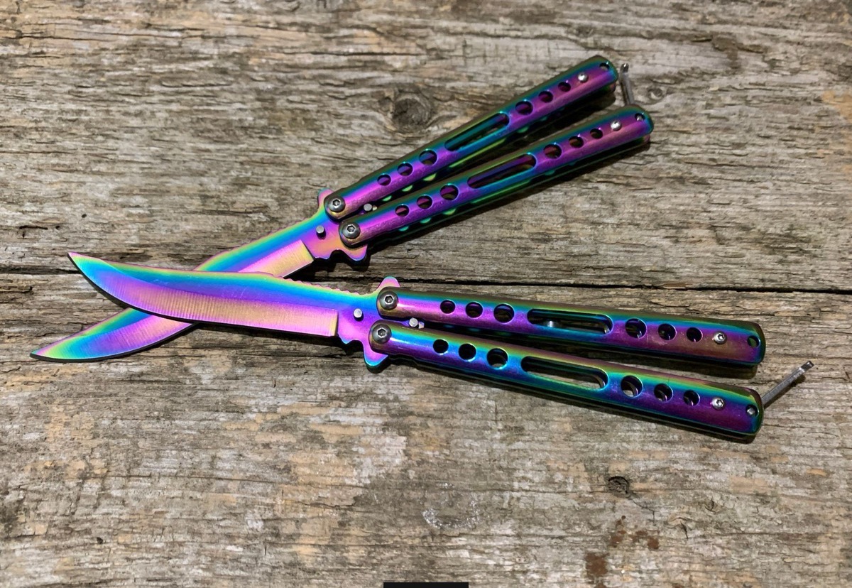 Ніж метелик Benchmade, складаний ніж балісонг, металевий